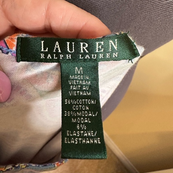 Lauren Ralph Lauren beautiful Paisley Sleeveless Blue knit dress size medium - Picture 7 of 7